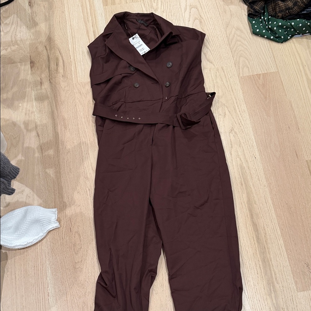 Zara Chocolate Brown Jumpsuit